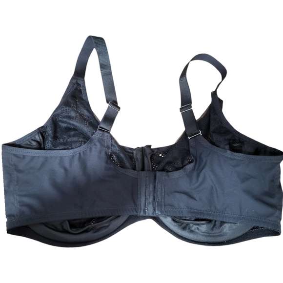 Glamorise NWOT Lace Comfort Wonderwire Black Bra Size 48H - Picture 4 of 5